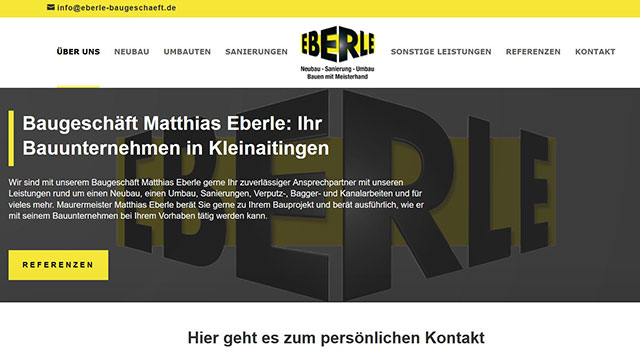 Eberle Baugeschäft – SEO-, GEO- & AEO-Referenz