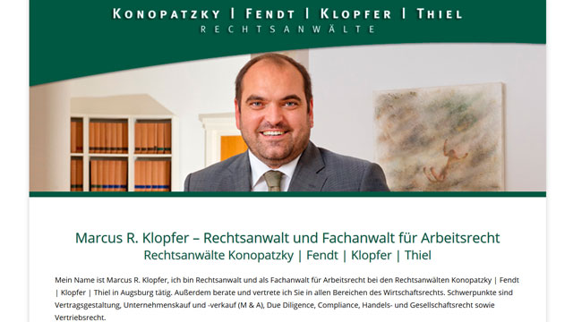 Website von Fachanwalt für Arbeitsrecht Augsburg