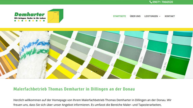 Website von Malerfachbetrieb Demharter