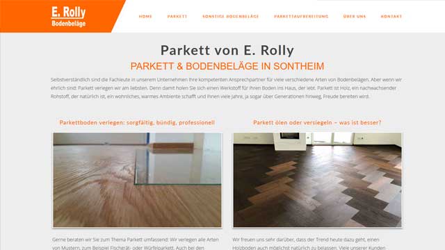 Website von Parkett & Bodenbeläge Rolly